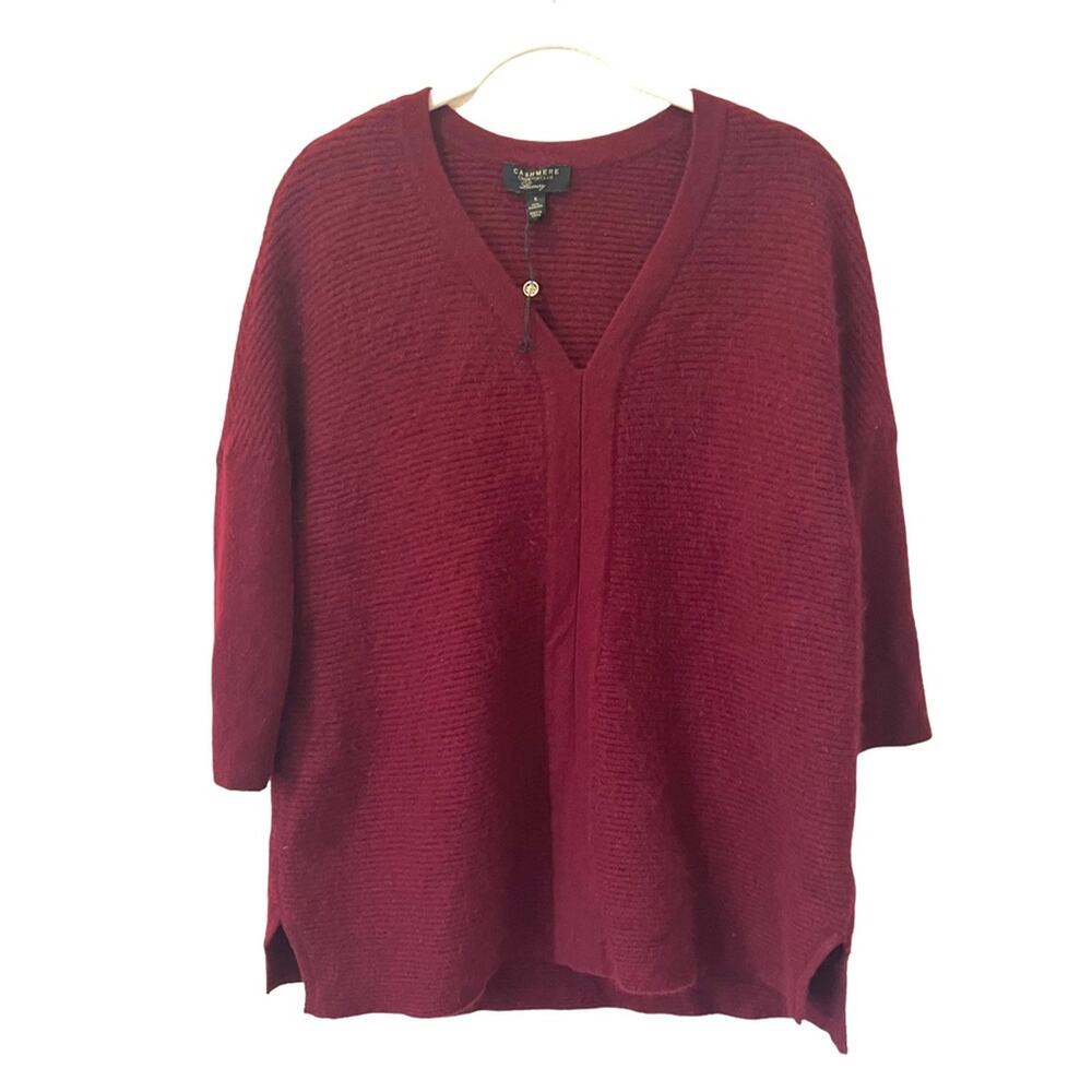 Charter Club Cashmere Luxury Sweater Small Maroon NWOT